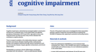 Periodontal status is 'associated with cognitive impairment'