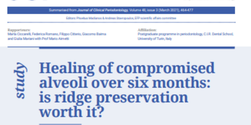 Latest JCP Digest evaluates pros and cons of ridge preservation