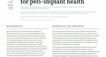 Study evaluates the effect of implant mucosal tunnel on peri-implant health