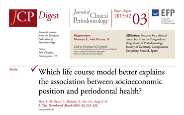 JCP Digest 03 explores links between socio-economic status and periodontal health