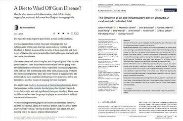 JCP article on effect of anti-inflammatory diet on gingivitis makes big media impact