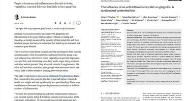 JCP article on effect of anti-inflammatory diet on gingivitis makes big media impact