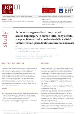 New-look JCP Digest is launched with issues about regeneration versus access-flap surgery, implant placement, and periodontitis and diabetes