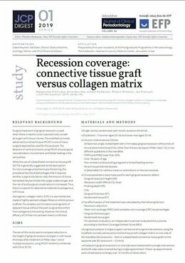 Study evaluates pros and cons of connective tissue graft versus collagen matrix for recession coverage