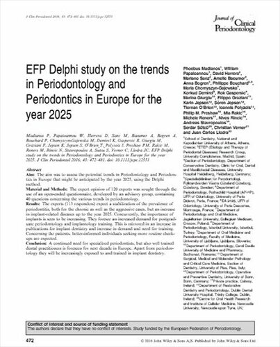 EFP’s Delphi study predicts rise in implant-related diseases as it forecasts perio trends to 2025