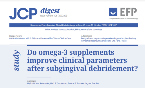 Systematic review supports use of omega-3 supplements as adjunct to non-surgical periodontal therapy