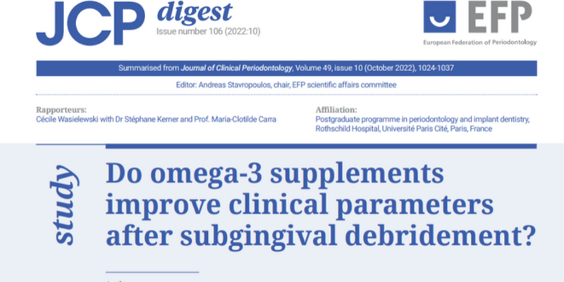 Systematic review supports use of omega-3 supplements as adjunct to non-surgical periodontal therapy