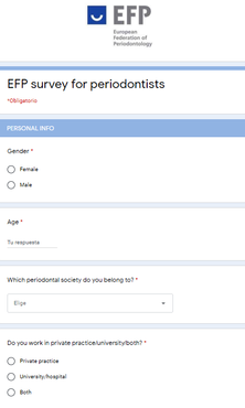 EFP launches survey of periodontists and hygienists on impact of Covid-19