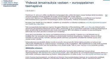 Finland: press articles and emphasis on EFP Manifesto