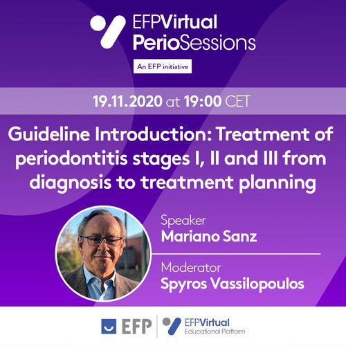New season of EFP Perio Sessions webinars launches on 19 November with introduction to clinical-practice guideline by Mariano Sanz