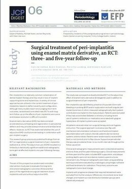 Use of EMD in treatment of peri-implantitis may improve implant survival time