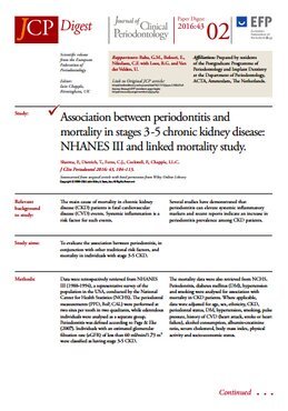 Periodontitis in patients with chronic kidney disease ‘is associated with higher mortality risk’