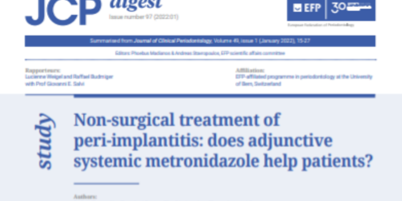 Adjunctive systemic metronidazole is beneficial in treating peri-implantitis – JCP Digest