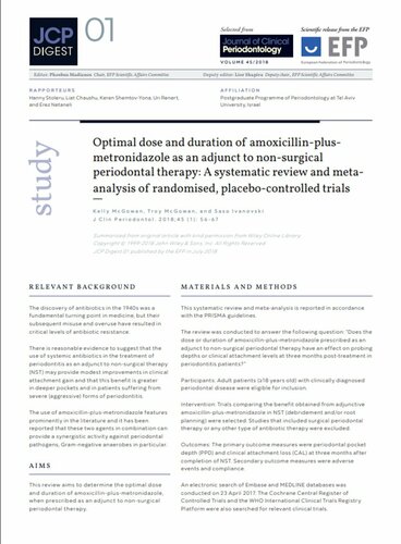 New series of JCP Digest opens with review of use of antibiotics in periodontal therapy