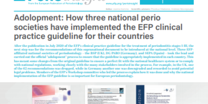 Perio Insight puts spotlight on national adaptations of EFP clinical practice guideline