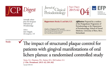 JCP Digest 04 shows that structured plaque-control intervention can help patients with gingival lichen planus