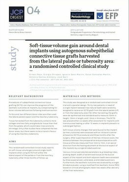 JCP Digest: Study compares donor sites for autogenous subepithelial connective-tissue grafting