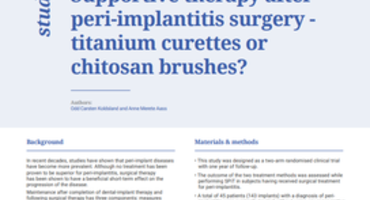 JCP Digest asks whether titanium curettes or chitosan brushes are better for supportive therapy after peri-implant surgery