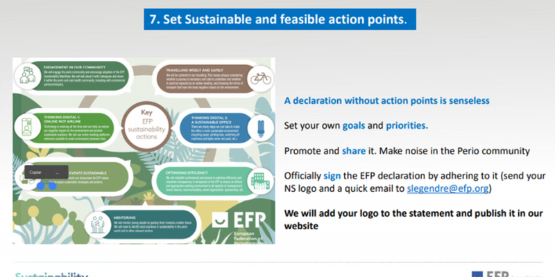 EFP puts spotlight on sustainability in workshop with national societies