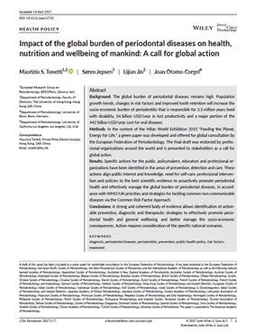 Leading researchers call for global action on prevention, diagnosis, and treatment of periodontal disease