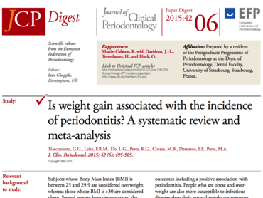JCP Digest 06 explores links between weight gain and periodontal disease