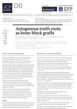 Study shows promise of extracted tooth roots in alveolar-ridge augmentation