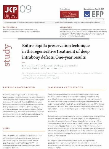 JCP Digest: New surgical procedure shows promise in regeneration of deep intrabony defects