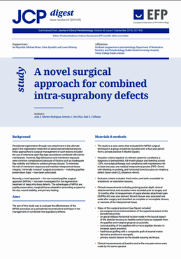 Novel NIPSA technique shows promise in managing combined intra-suprabony periodontal defects