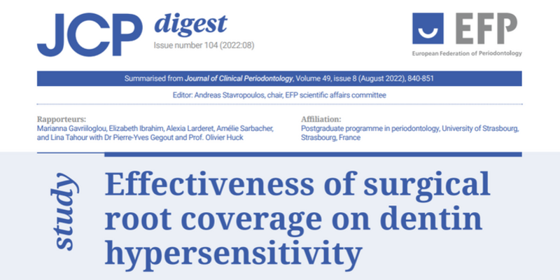 JCP Digest explores effectiveness of root coverage on dentin hypersensitivity