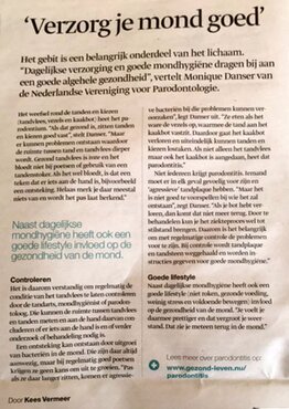 Dutch perio society uses national press to spread word on importance of oral health to general health