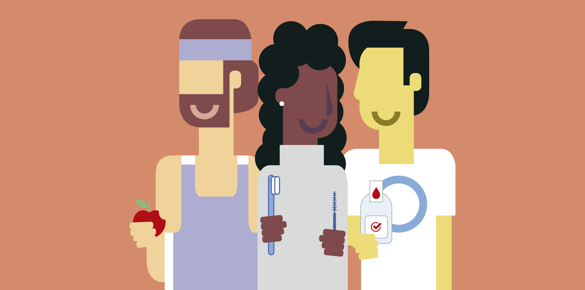 Graphic with patient, dentist, and doctor