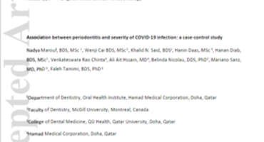 JCP study shows that periodontitis is linked to Covid-19 complications