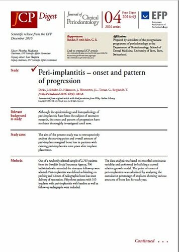 ‘Peri-implantitis shows progressive pattern of bone loss’ – JCP Digest