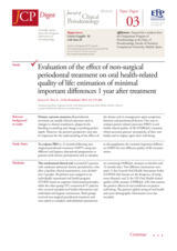 Evaluation of the effect of non-surgical periodontal treatment on oral health-related quality of life: estimation of minimal important differences 1 year after treatment