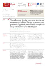 Tooth loss and alveolar bone crest loss during supportive periodontal therapy in patients with generalised aggressive periodontitis: retrospective study with follow-up of 8 to 15 years