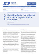 Short implants: two adjacent or a single implant with a cantilever?