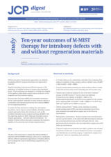 Ten-year outcomes of M-MIST therapy for intrabony defects with and without regeneration materials