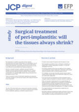 Surgical treatment of peri-implantitis: will the tissues always shrink?