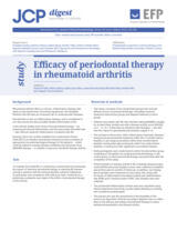 Efficacy of periodontal therapy in rheumatoid arthritis